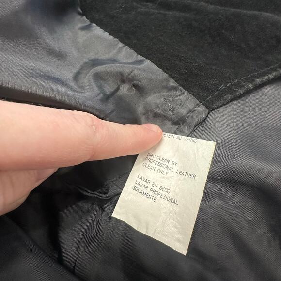 Vintage 90s Northwest‎ Territory Black Argyle Mens M Suede Leather Vest Western - Picture 5 of 9